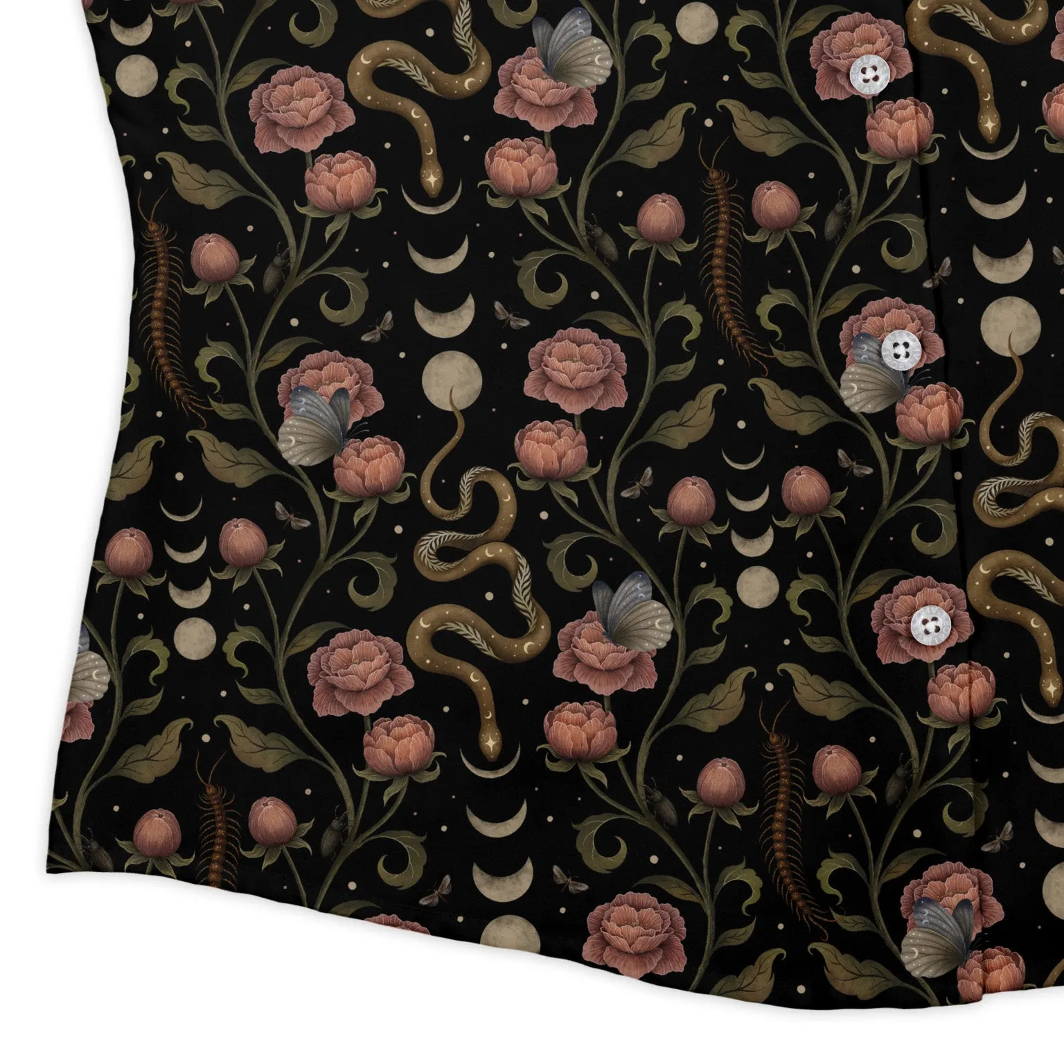 Episodic Serpent Garden Pink Curvy Button Up Shirt