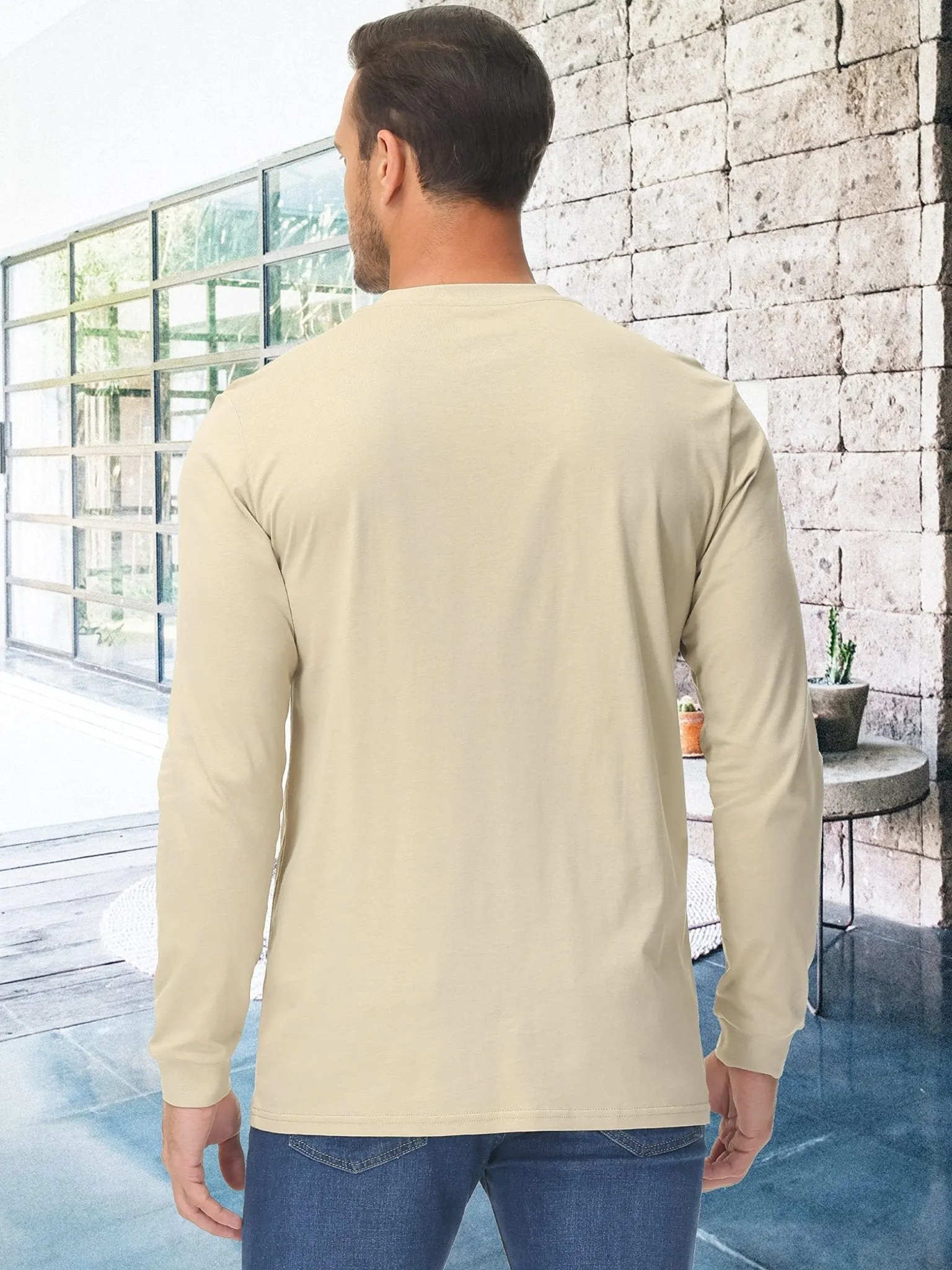 Everett - Men's Long Sleeve Henley Shirt