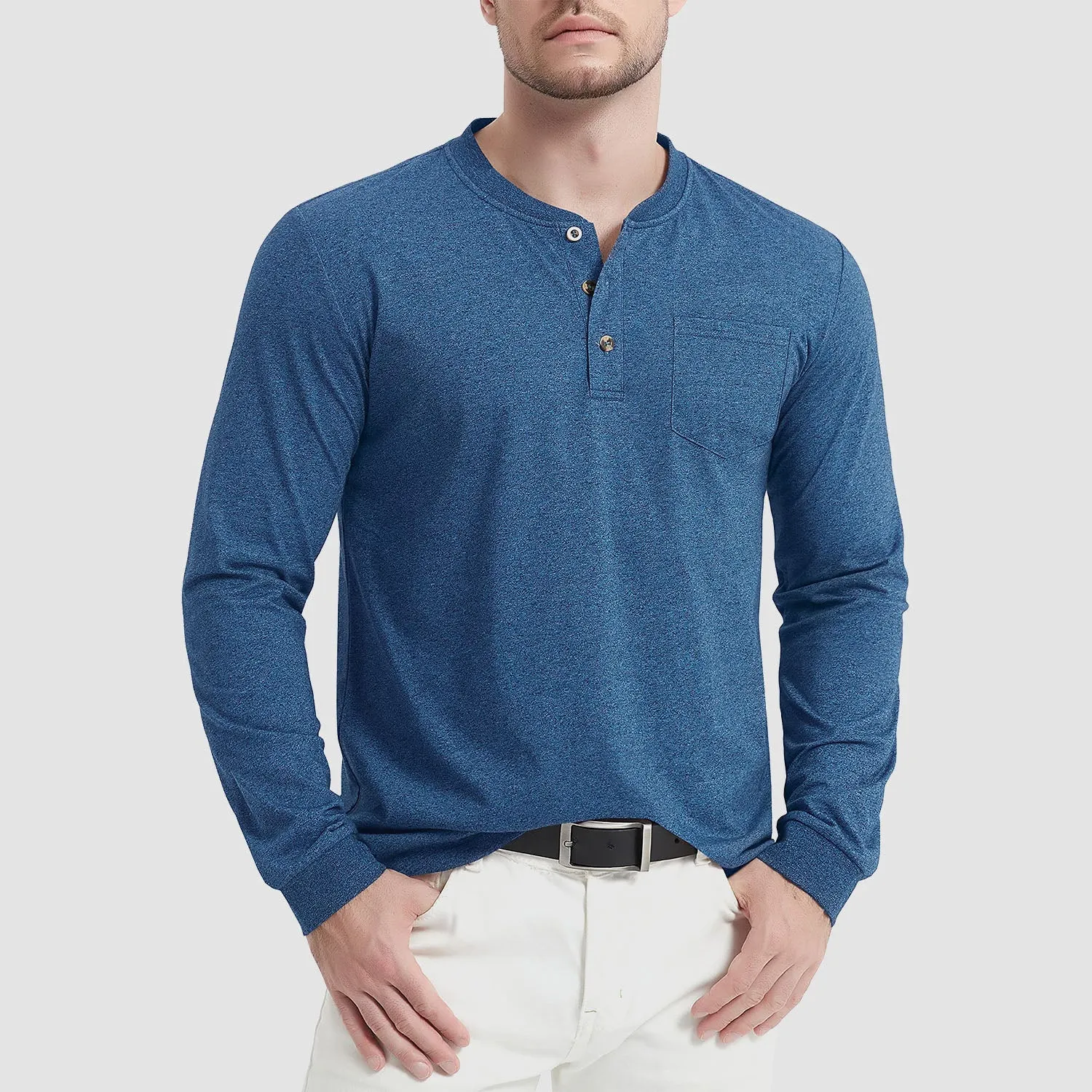Everett - Men's Long Sleeve Henley Shirt