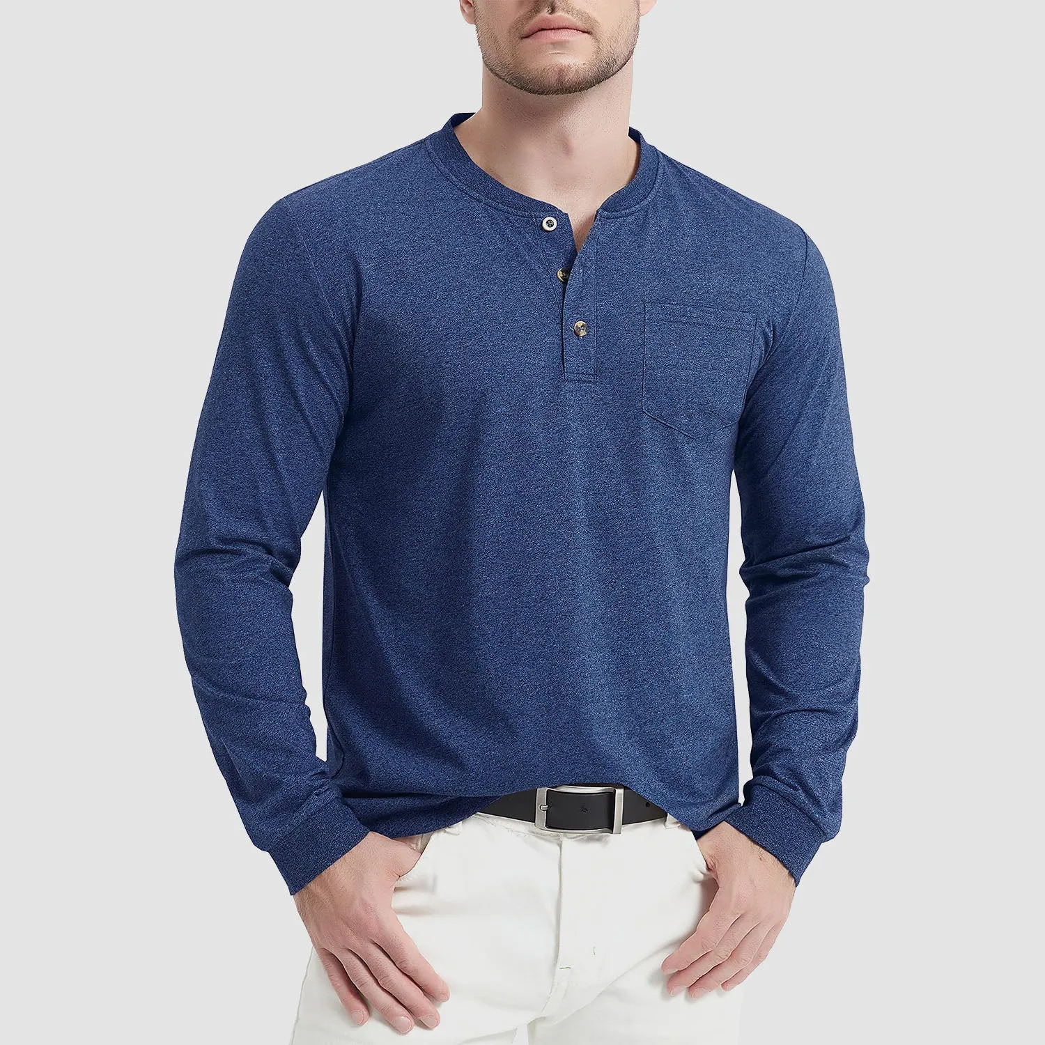 Everett - Men's Long Sleeve Henley Shirt