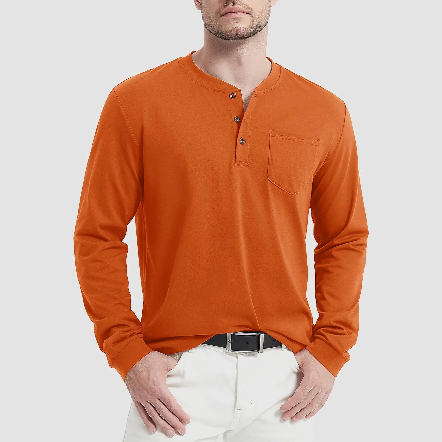Everett - Men's Long Sleeve Henley Shirt