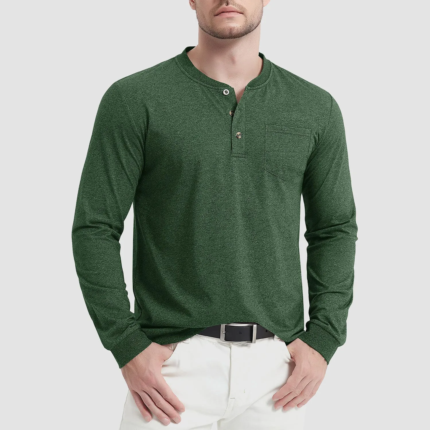 Everett - Men's Long Sleeve Henley Shirt