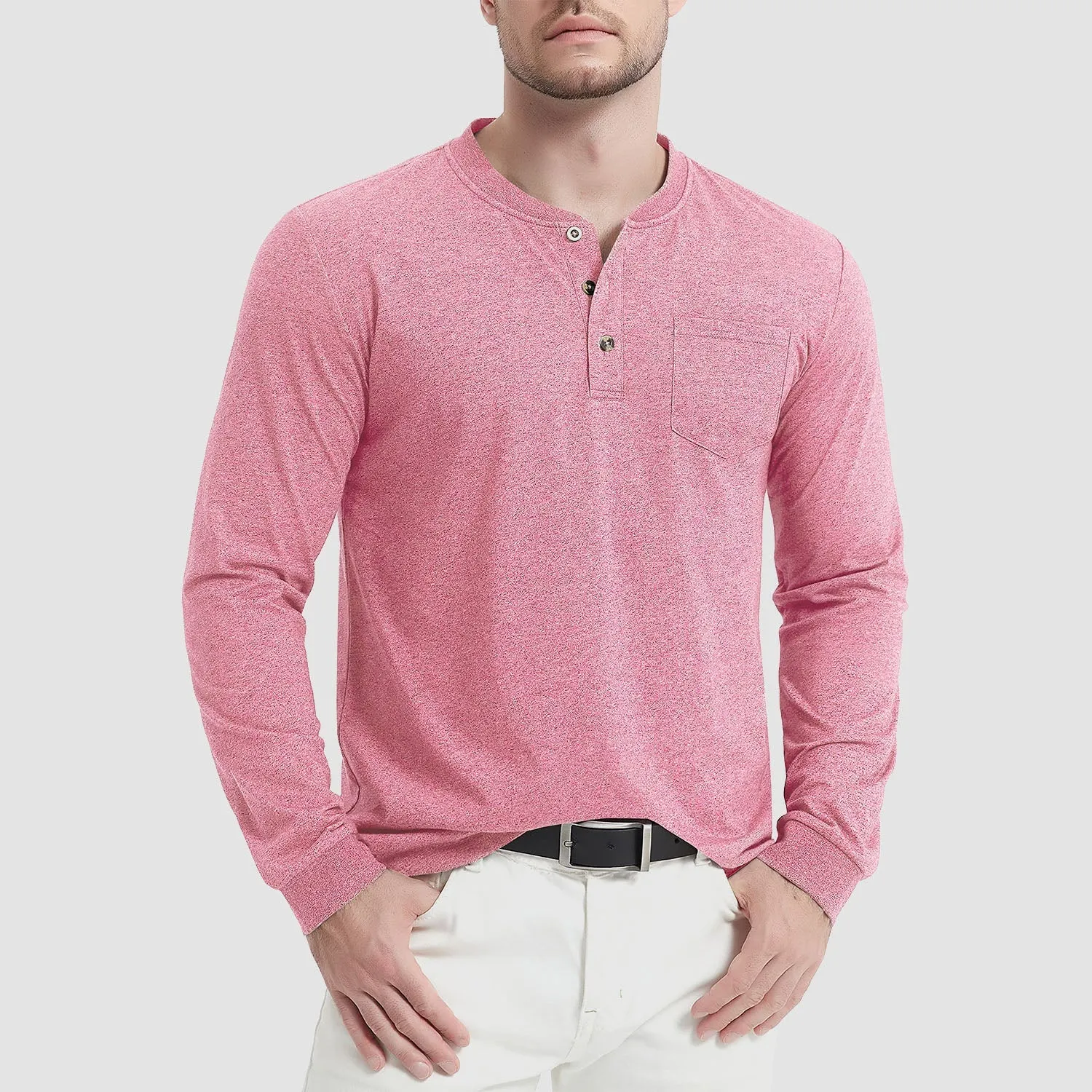 Everett - Men's Long Sleeve Henley Shirt