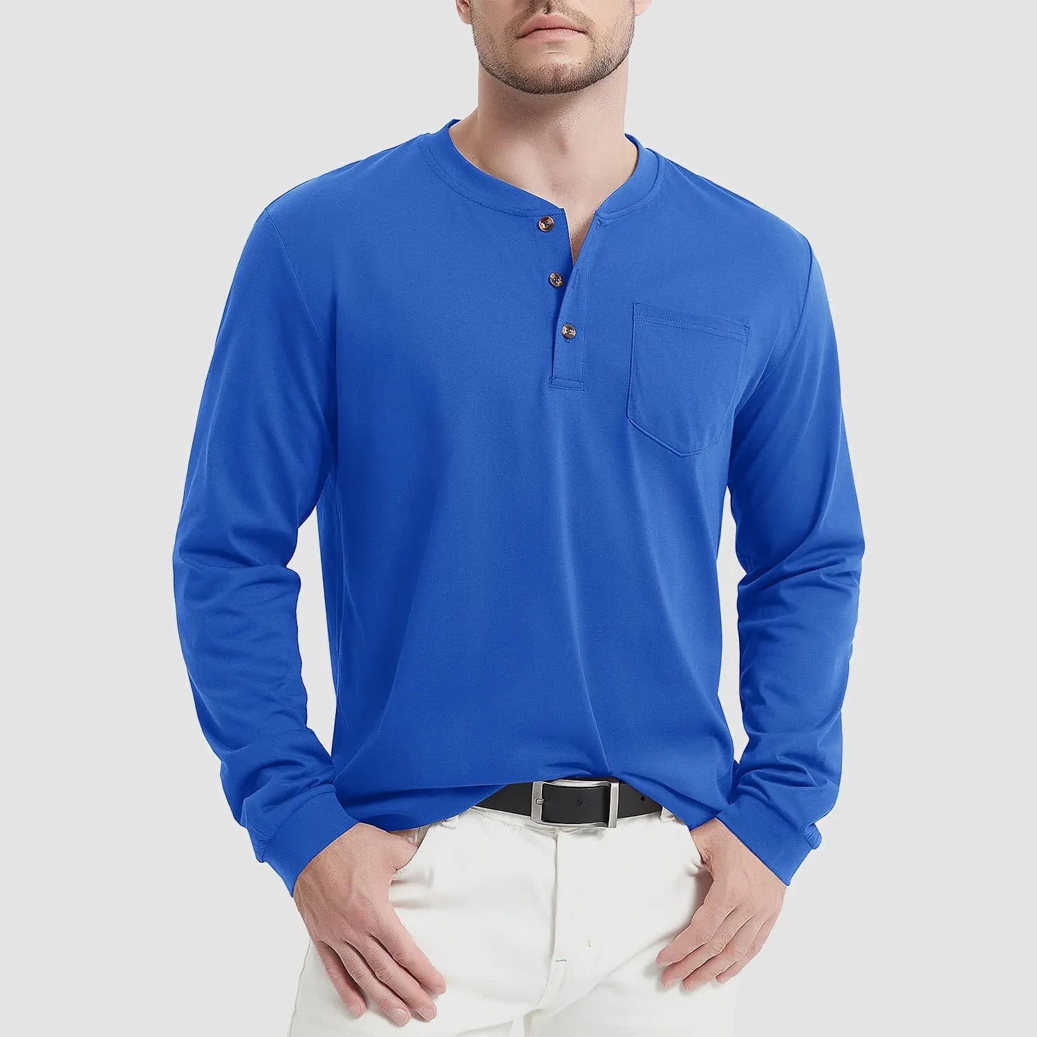 Everett - Men's Long Sleeve Henley Shirt