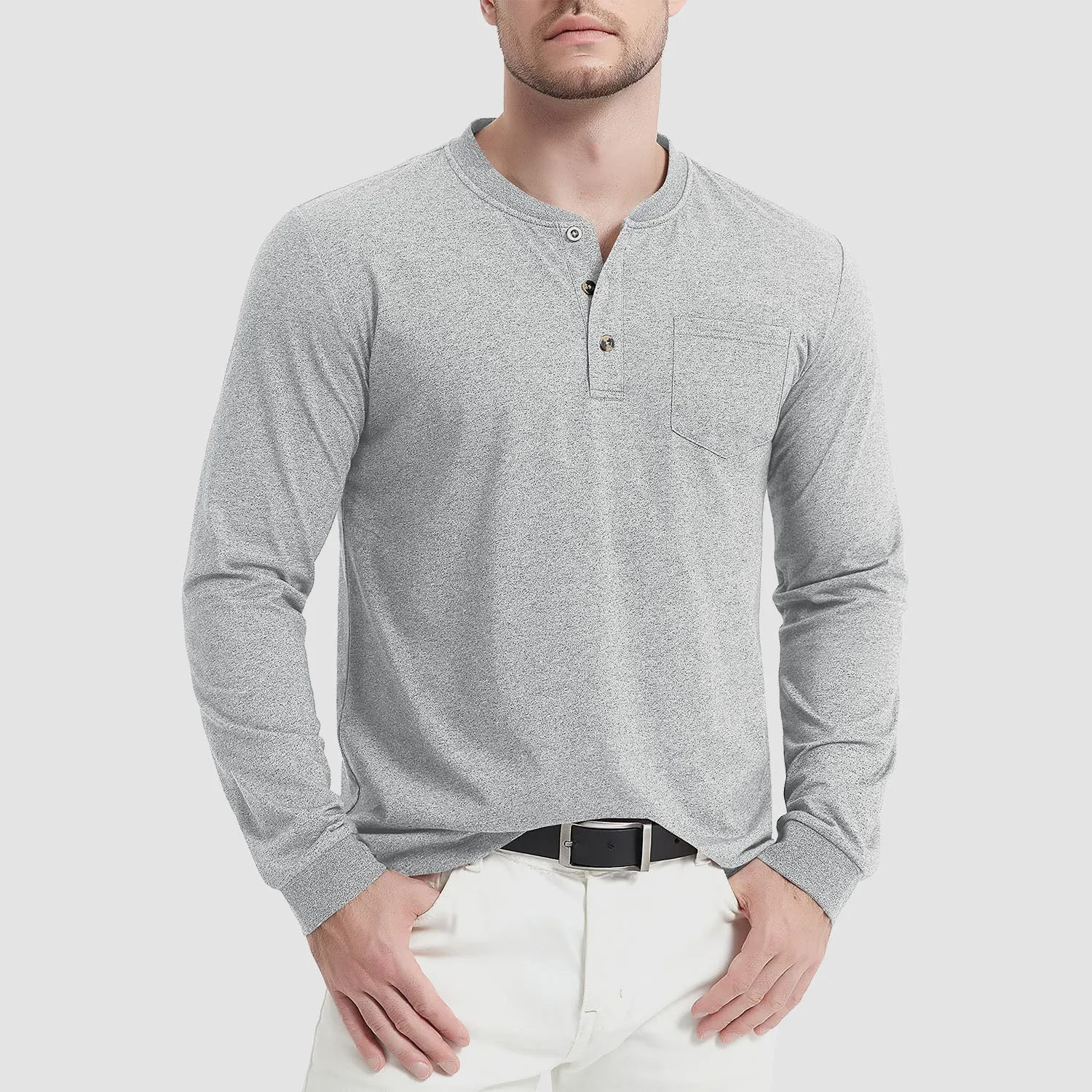 Everett - Men's Long Sleeve Henley Shirt
