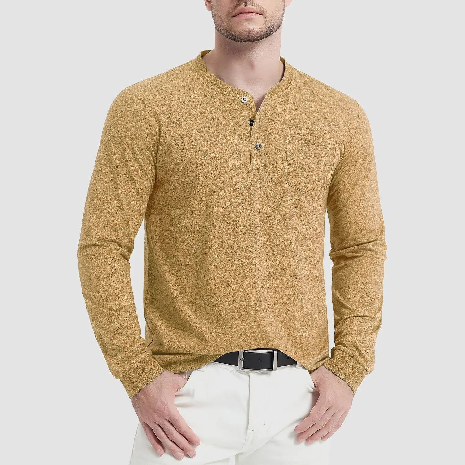 Everett - Men's Long Sleeve Henley Shirt