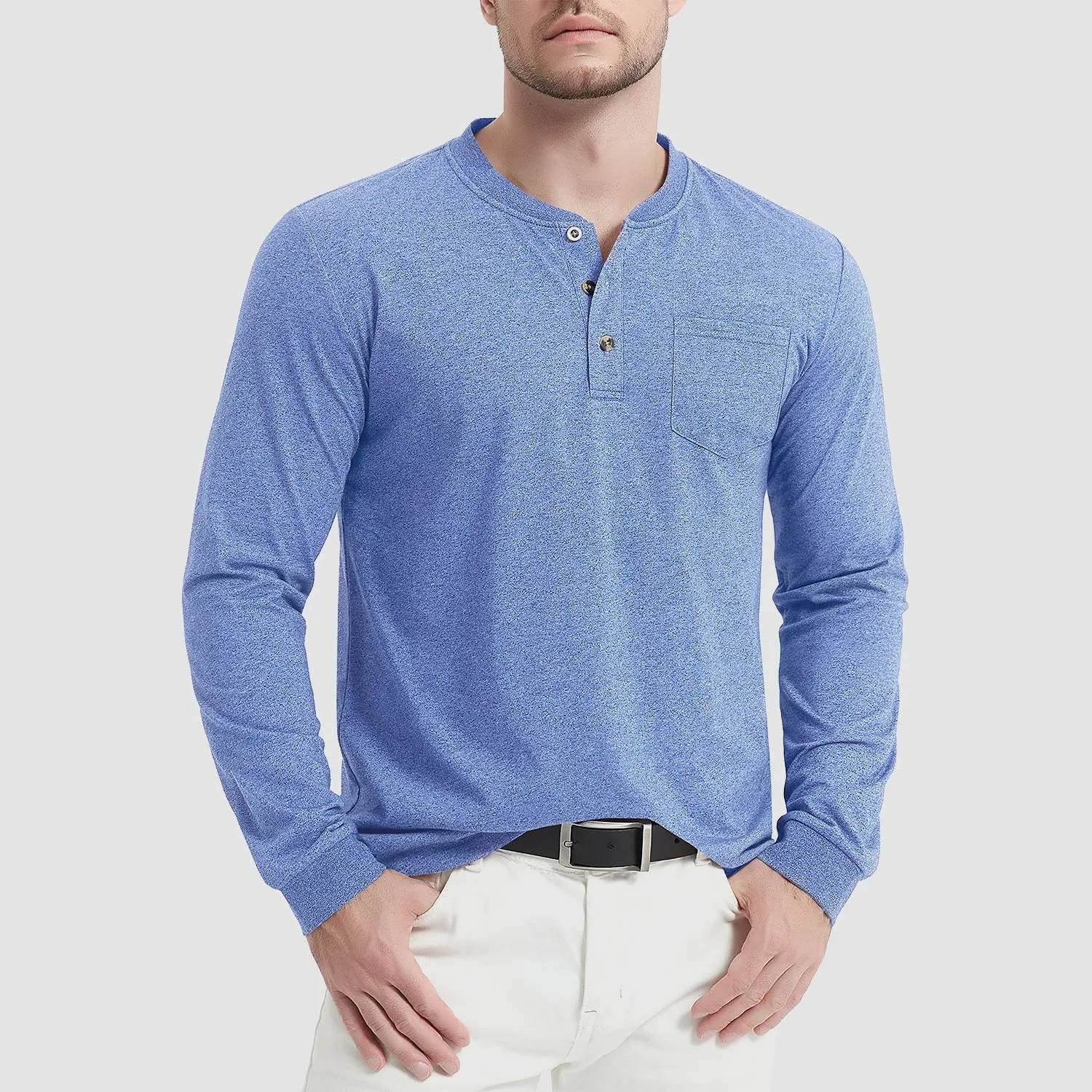 Everett - Men's Long Sleeve Henley Shirt