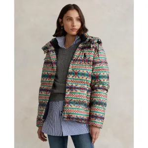 FAIR ISLE-PRINT DOWN COAT