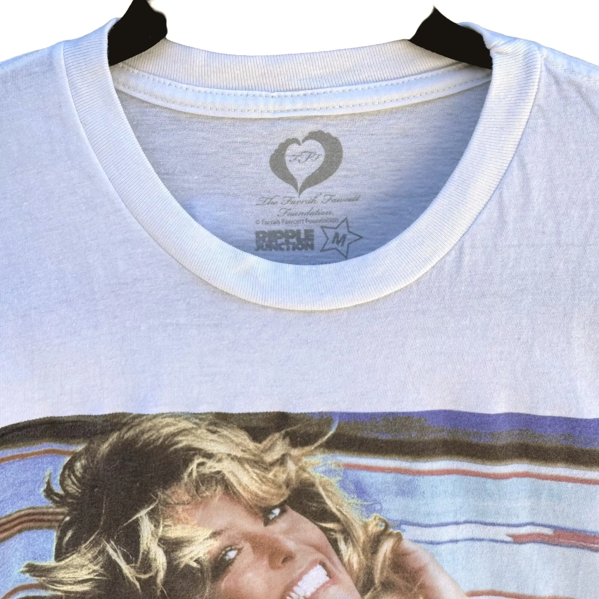 Farrah Fawcett Foundation Iconic 1976 Poster Print Crew Neck Tee Shirt - Medium