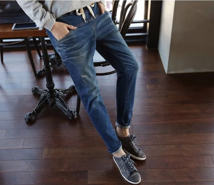 Female Casual High Waist Loose Jeans