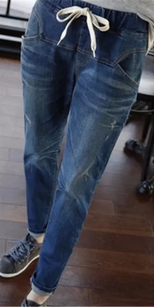 Female Casual High Waist Loose Jeans