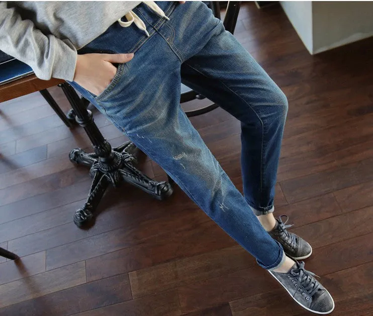 Female Casual High Waist Loose Jeans