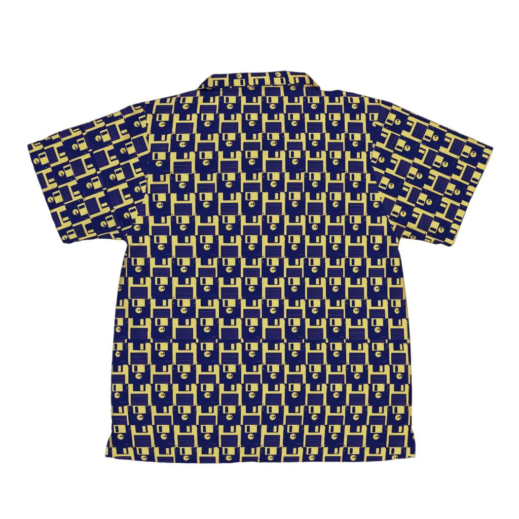 Floppy Disk Yellow Blue Youth Hawaiian Shirt