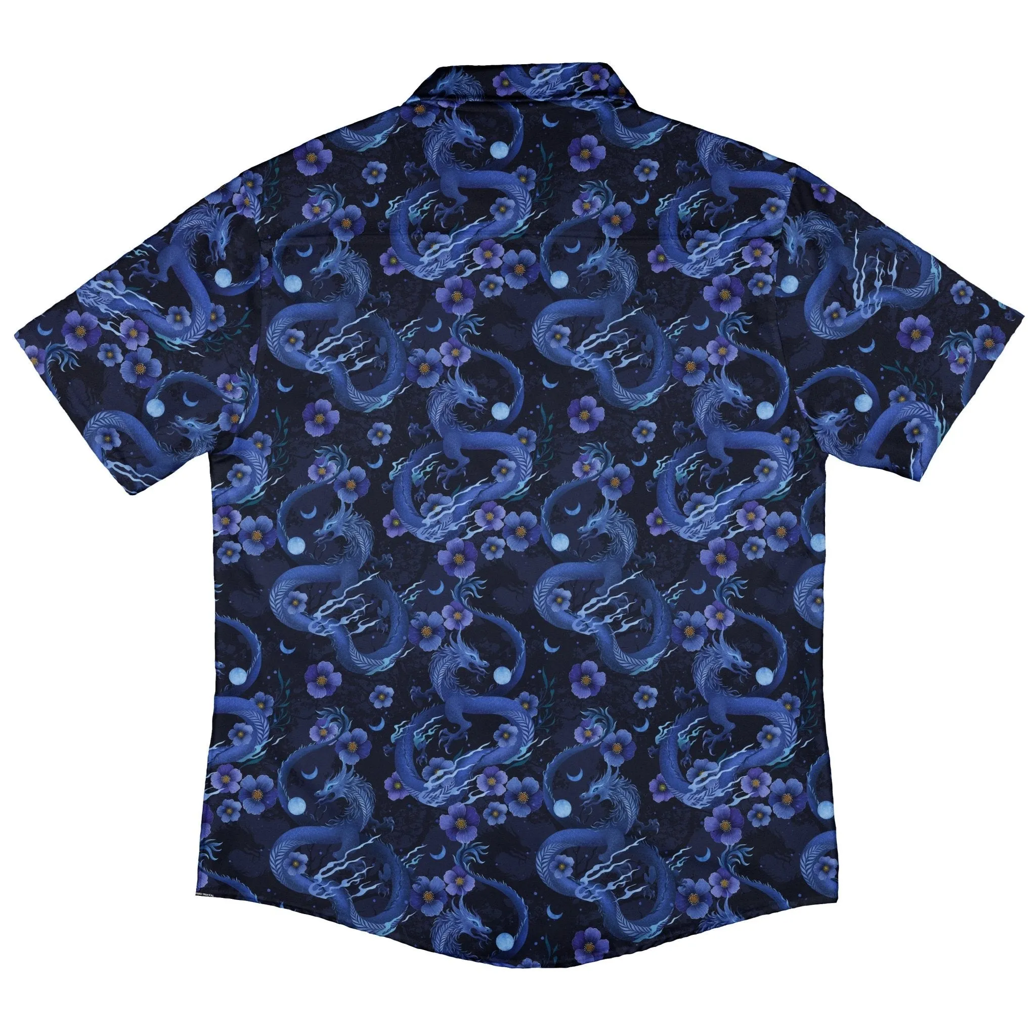 Floral Dragon Night Button Up Shirt