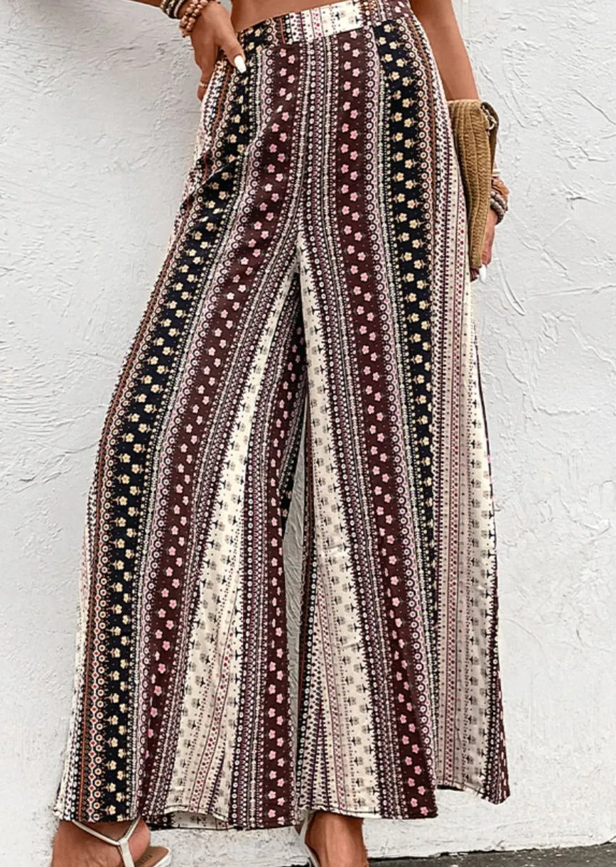 Floral High Waist Wide Leg Pants