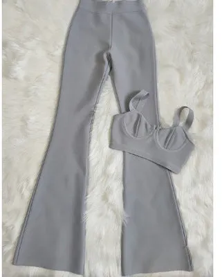 Foreign Sleeveless Top High Waist Pants Outfit
