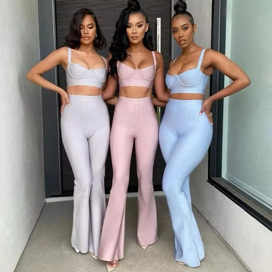 Foreign Sleeveless Top High Waist Pants Outfit
