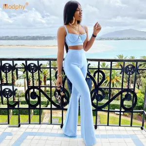 Foreign Sleeveless Top High Waist Pants Outfit