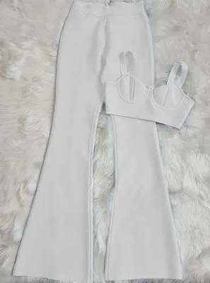 Foreign Sleeveless Top High Waist Pants Outfit