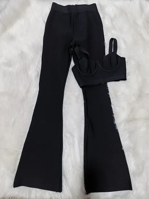 Foreign Sleeveless Top High Waist Pants Outfit
