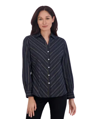 FOXCROFT Mary Stretch No Iron Stripe Shirt