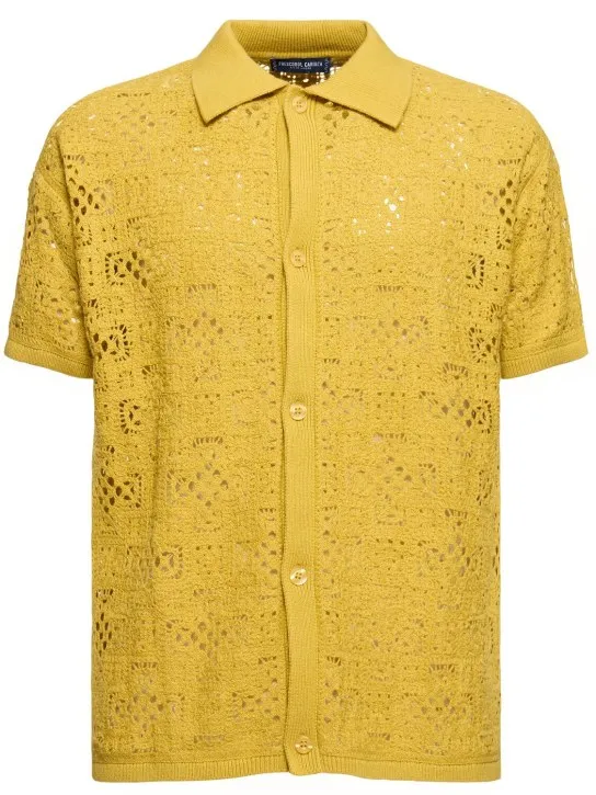 Frescobol Carioca   Raoul cotton crochet s/s shirt 