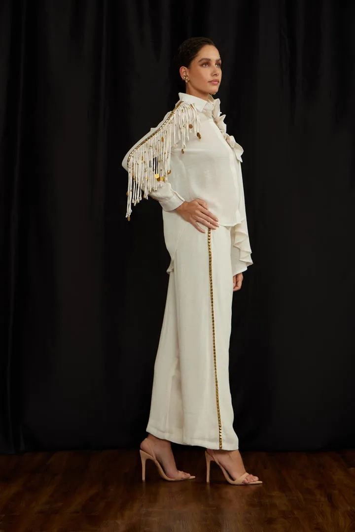 Frill shirt set