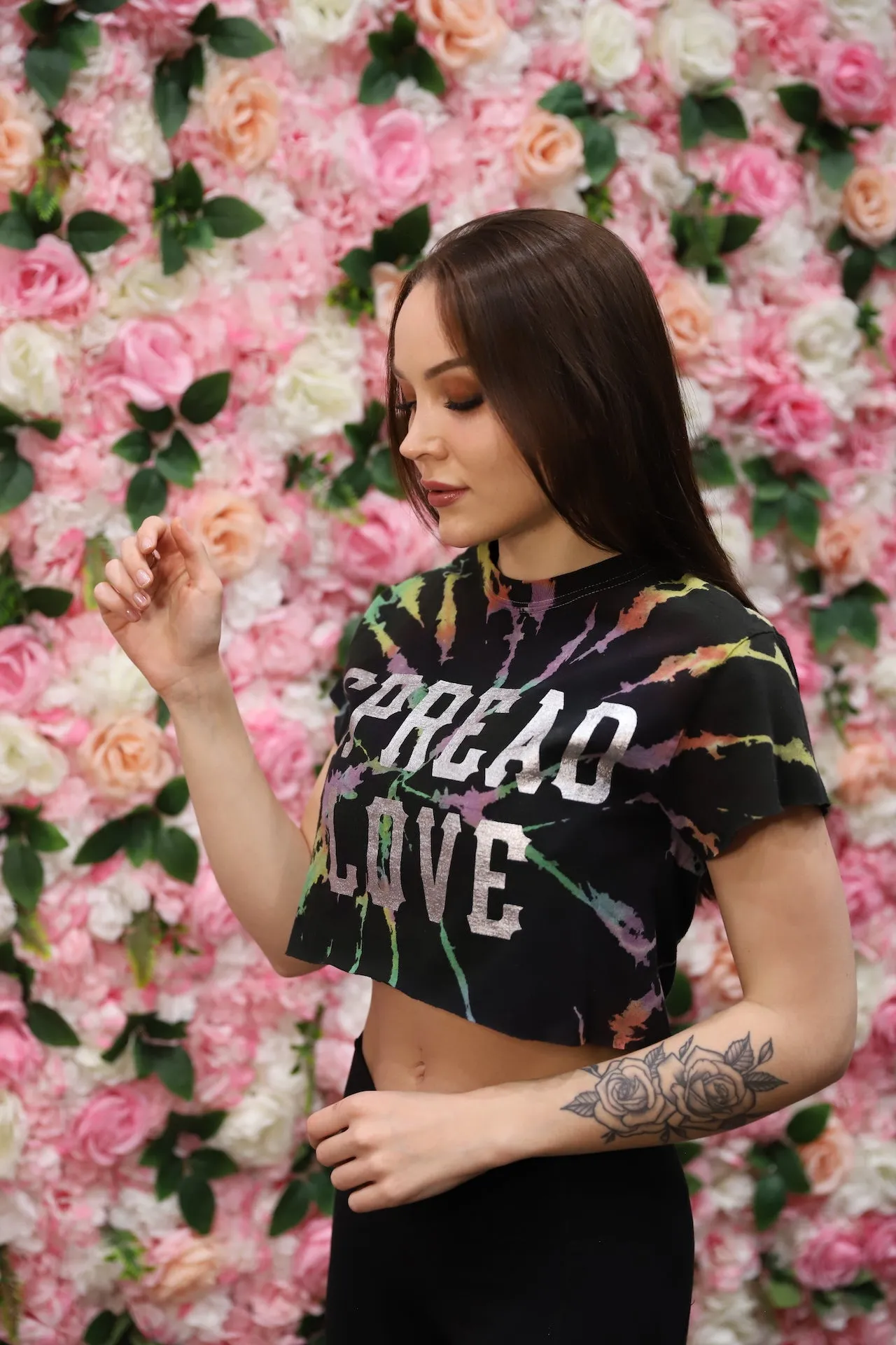 Galaxy Opal Spread Love Cropped Tee