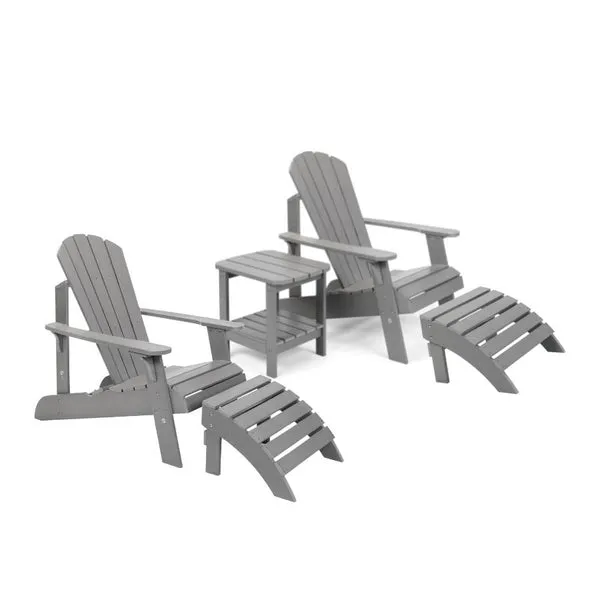 Gardenature Luxury Adirondack Footstool - Light Grey