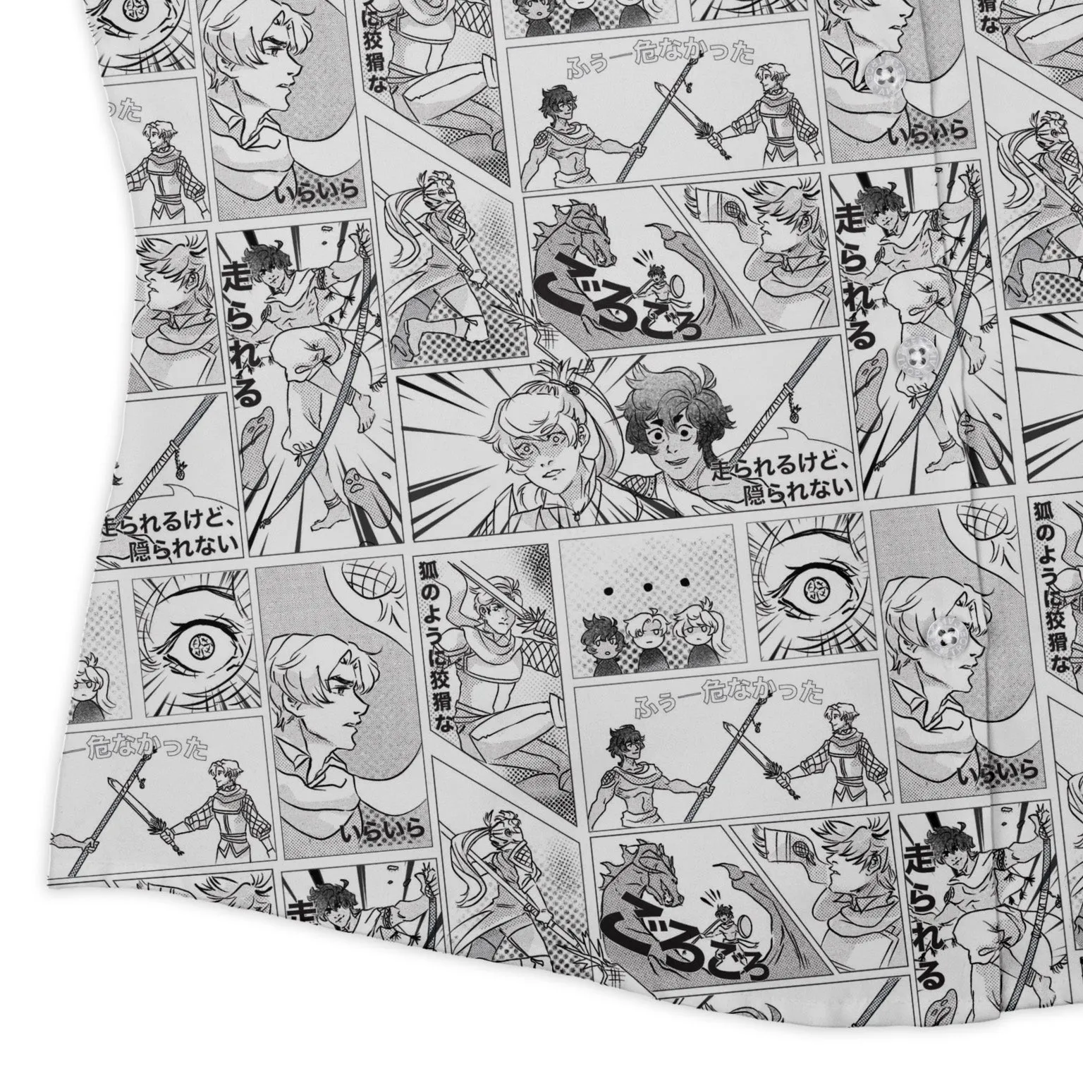 Geek Tropical Manga Curvy Button Up Shirt