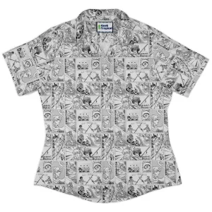 Geek Tropical Manga Curvy Button Up Shirt