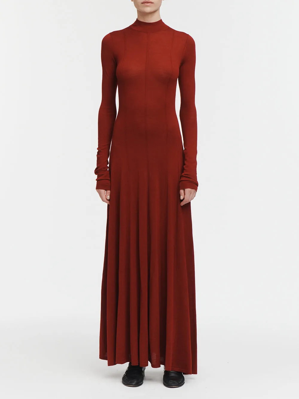 Godet Button Maxi Dress