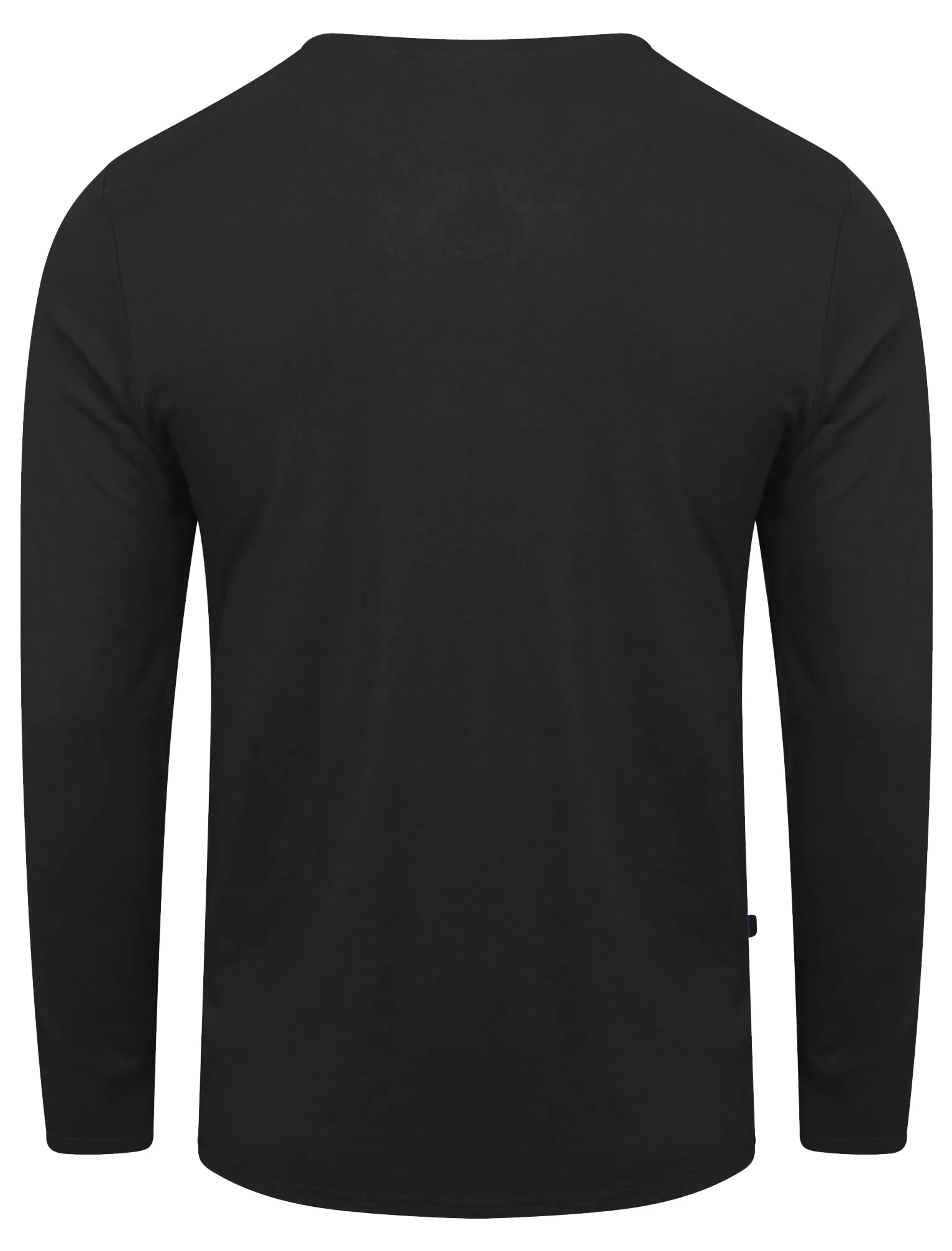 Goodge Henley Long Sleeve Cotton Top in Black - Le Shark