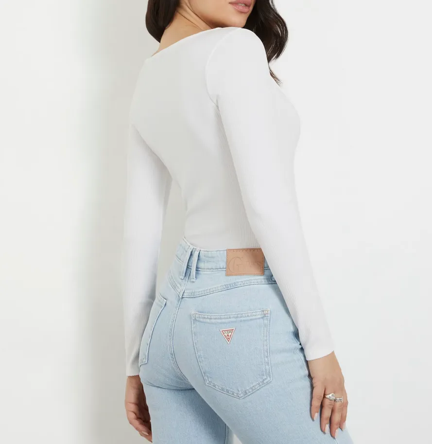 GUESS Karlee Jewel buttons Henley Top