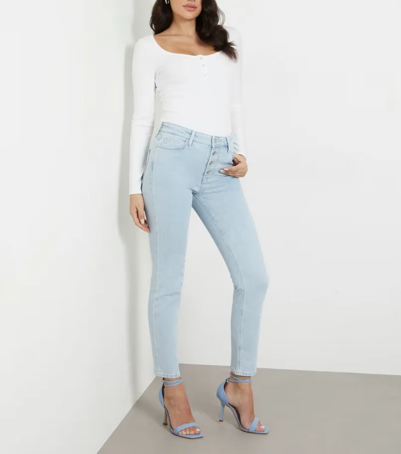 GUESS Karlee Jewel buttons Henley Top