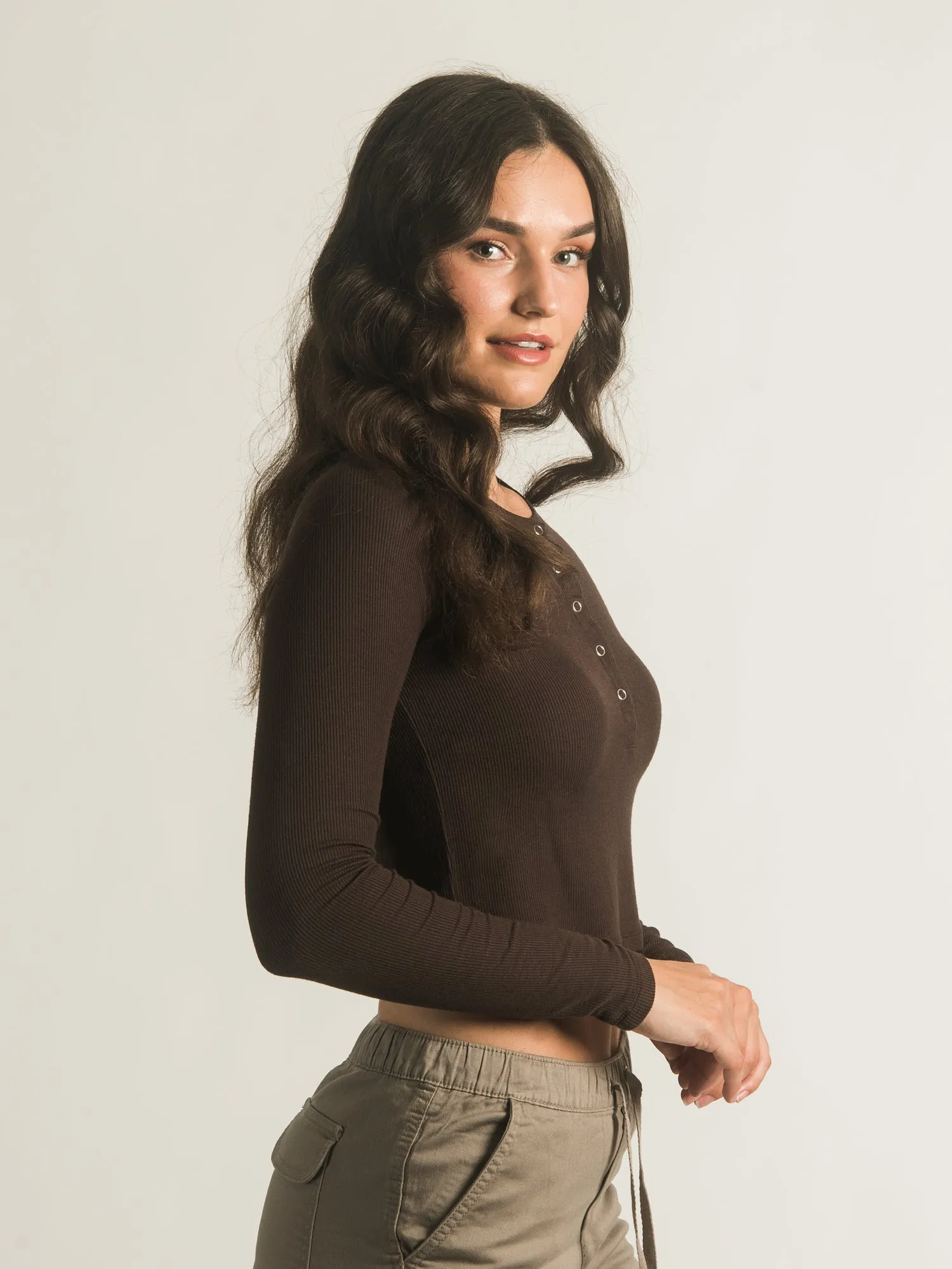 HARLOW MERCEDES LONG SLEEVE HENLEY - CLEARANCE