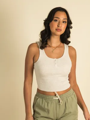 HARLOW SNAP MELANGE HENLEY TANK TOP  - CLEARANCE