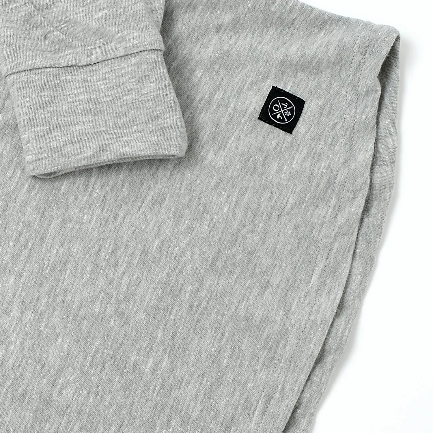 Heather Grey Double Slub L/S Henley
