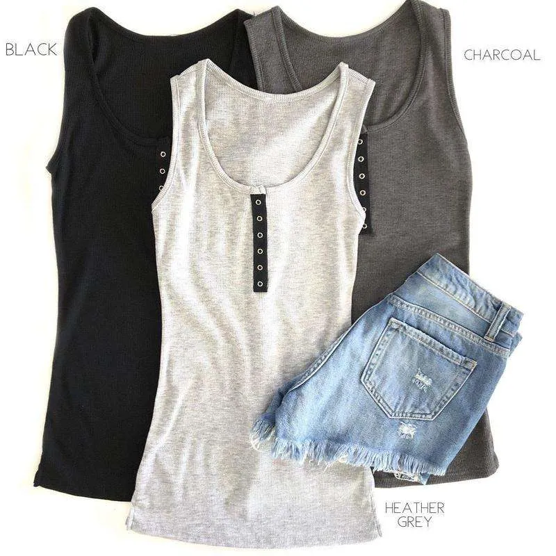 Henley Ribbed Tank