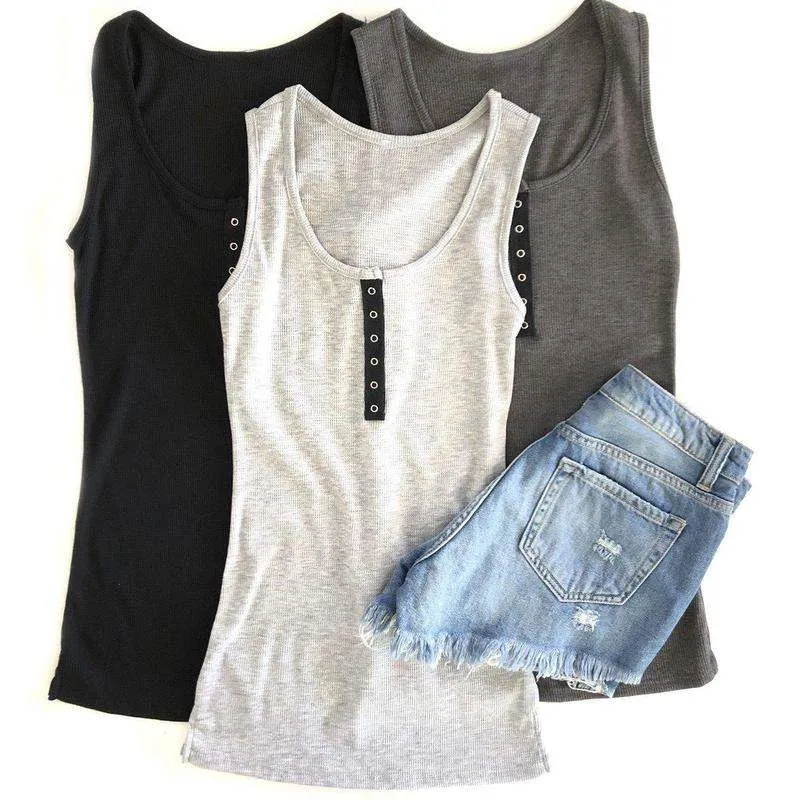 Henley Ribbed Tank