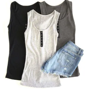 Henley Ribbed Tank