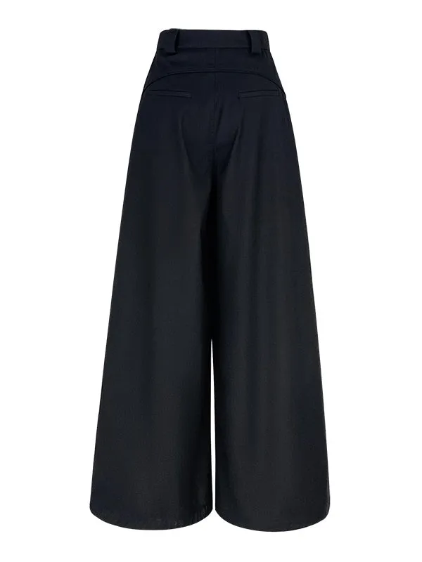 High Waist Drape Wide-leg Pants