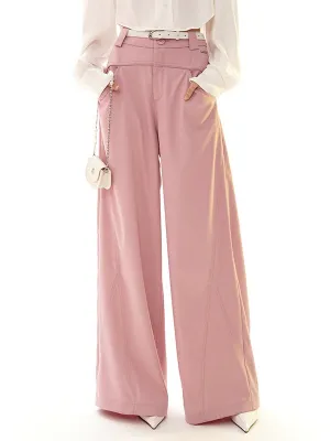 High Waist Drape Wide-leg Pants
