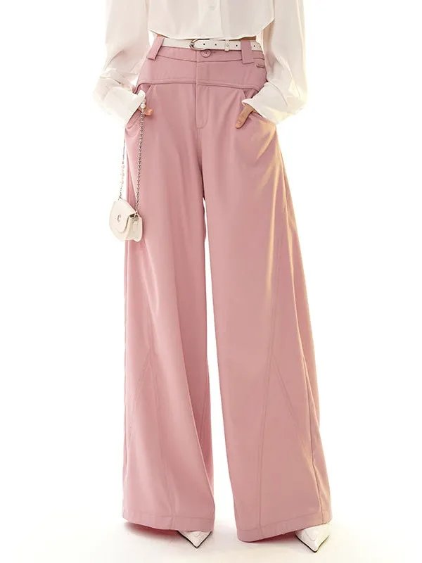 High Waist Drape Wide-leg Pants