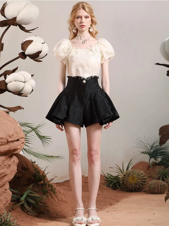 High-waist Embroidery Nichi Flare Pants