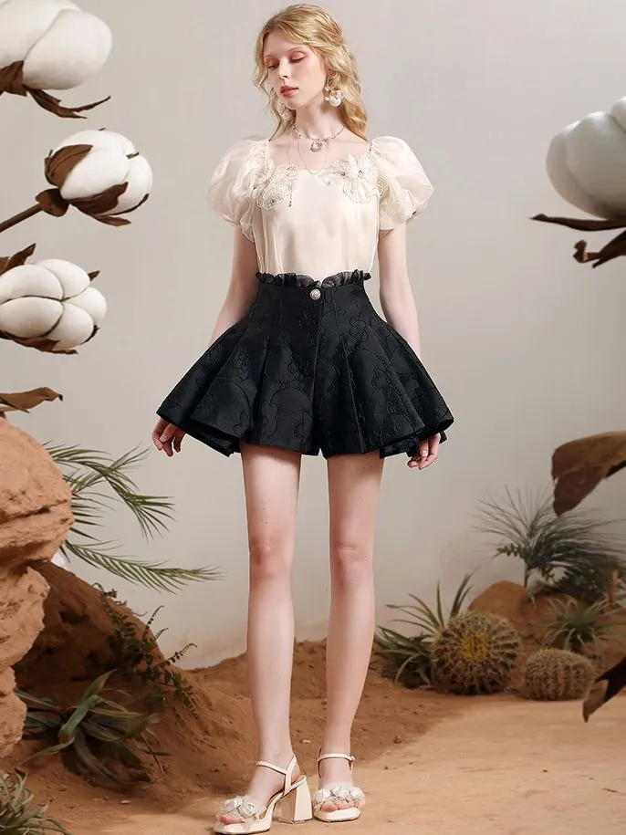 High-waist Embroidery Nichi Flare Pants