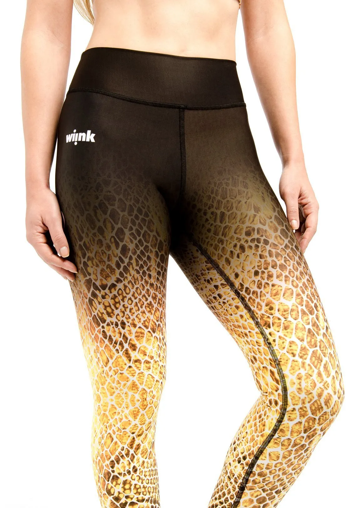 HIGH-WAIST Leggings - Yellow Reptil