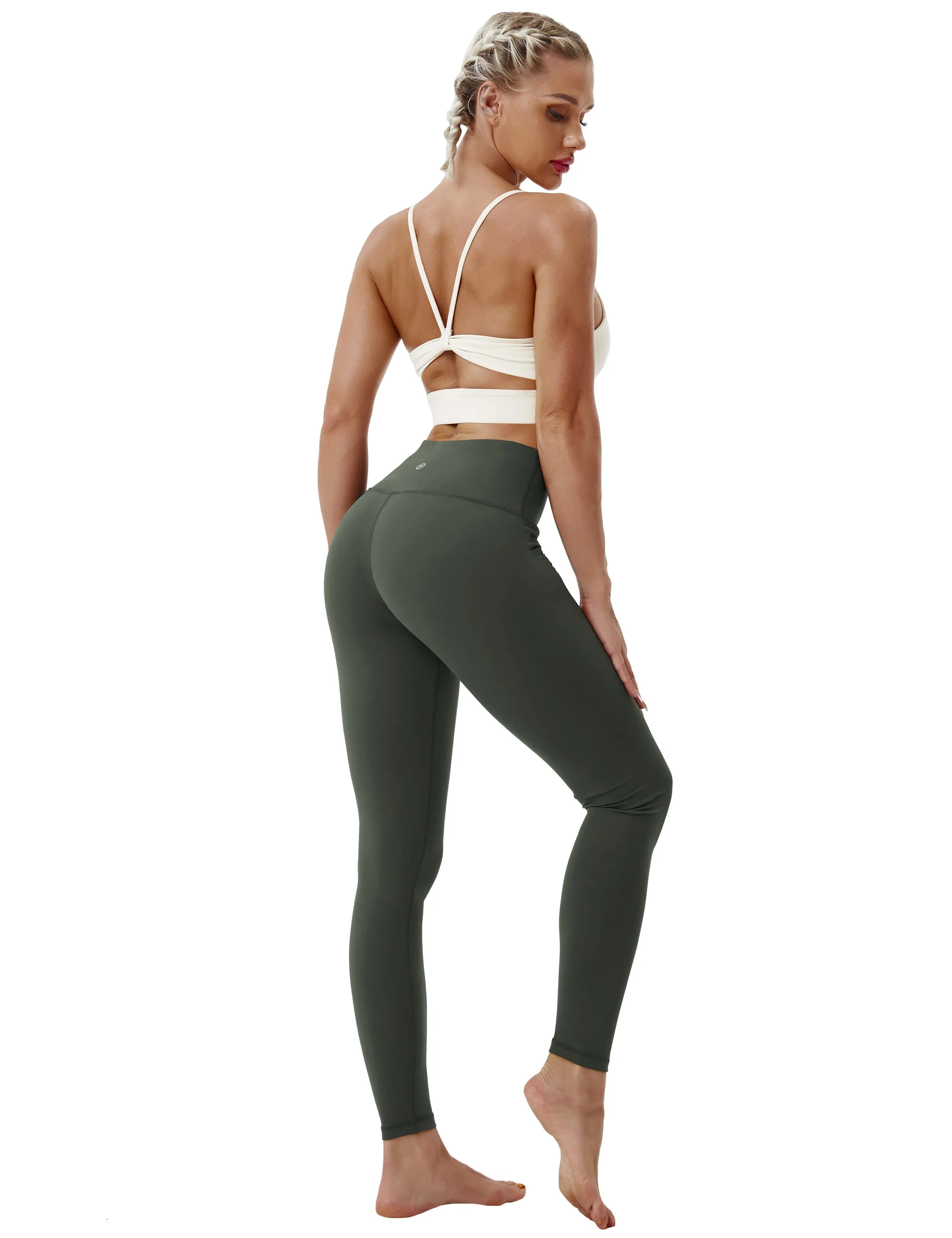 High Waist Pilates Pants olivegray_Pilates