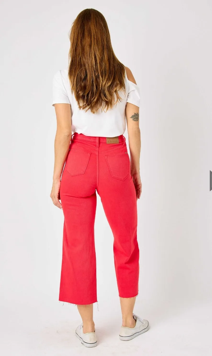 High Waist | Wide Crop | Red Pants