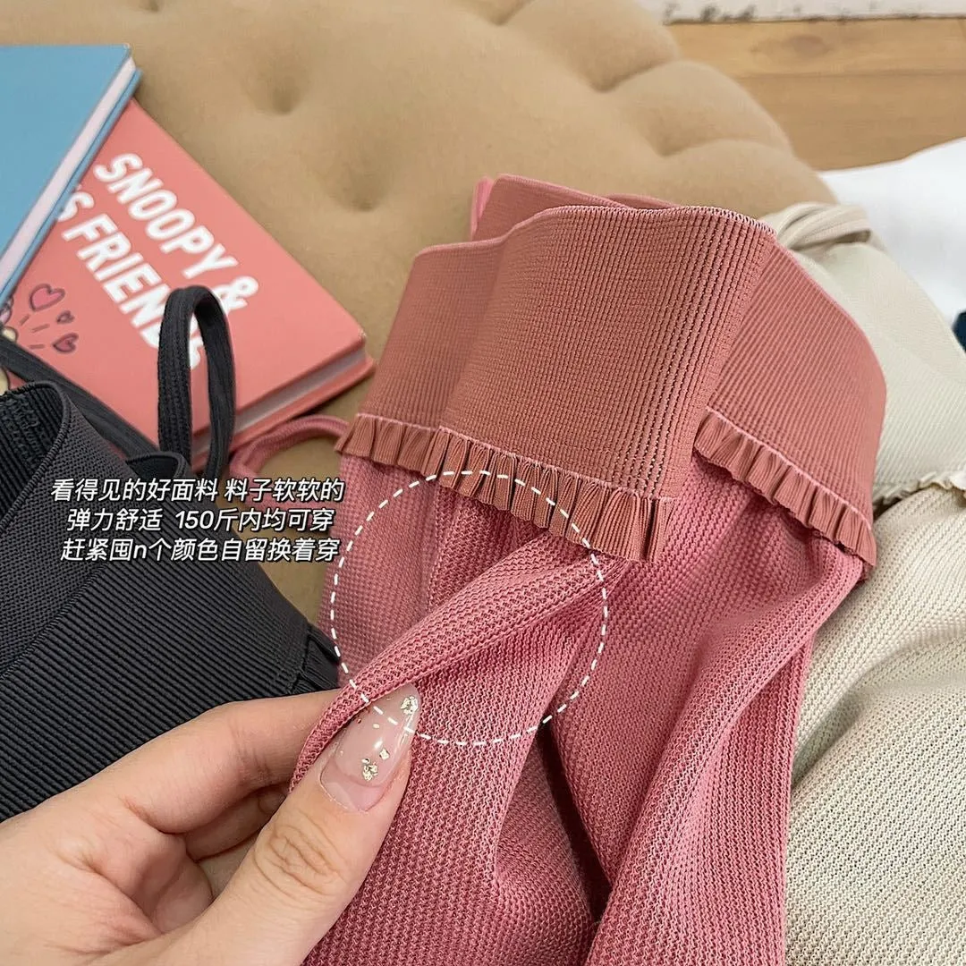 Ice Silk Wide Leg Pants Women Summer France High Waist Drape Loose Slim Look Straight Pants